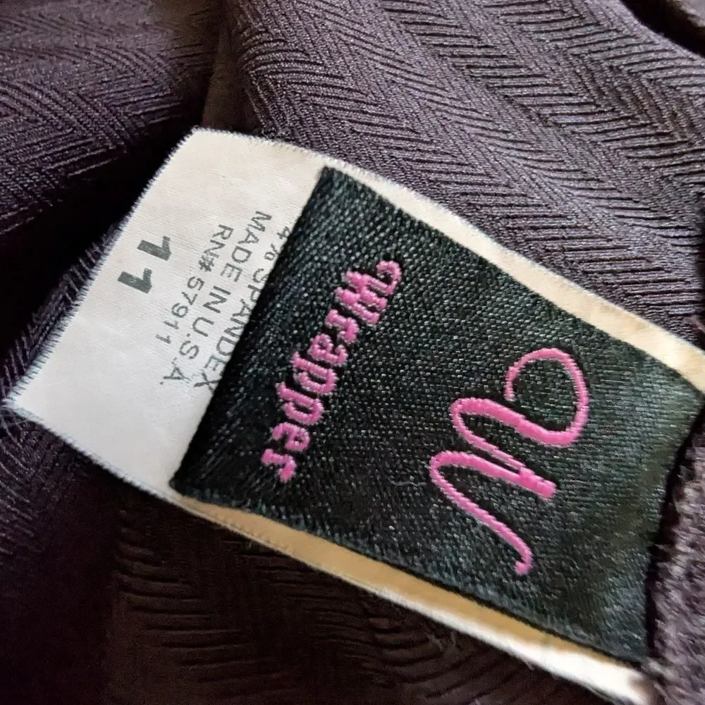 Low & Loose Trousers 11 Grape Purple Cuffed Pants Belt Loops Light Pinstripes